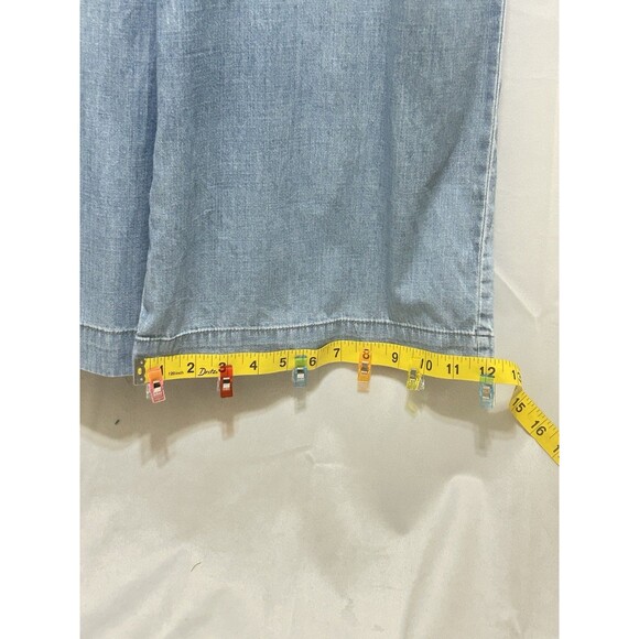 Madewell Jumpsuit Denim Jean Chambray Muralist Tie Crop Waist Wide Leg Sz 2 - Picture 10 of 16